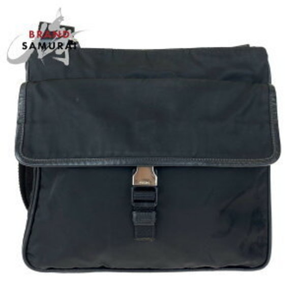 Prada Tessuto black nylon Shoulder Bag messenger triangular - Picture 1 of 9